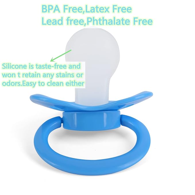 Adult Bottle with Big Sized Pacifier Set 8 oz (Blue)