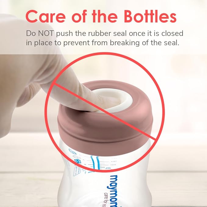 Maymom Screw Lids Aka Travel Caps with Rewritable Sealing Disc Compatible with Avent, Maymom Wide Mouth Bottles; Cap Replace Avent Natural Bottle Sealing Ring and Sealing Disc, 6pcs. (Brown)