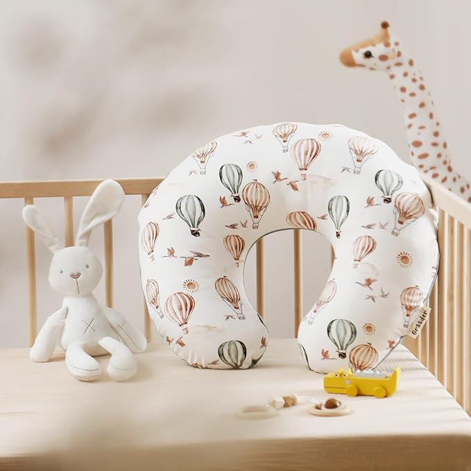 GRSSDER Nursing Pillow Cover Stretchy Minky Removable Nursing Covers for Breastfeeding Pillows, Ultra Soft Comfortable Slipcover for Boy and Girls, Balloon