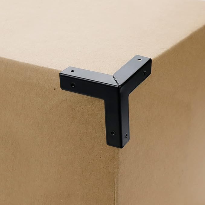 Coshar Three-Sided Metal Corner Protector Decorative Edge Cover Safety Guard for Wooden Boxes, Pack of 16