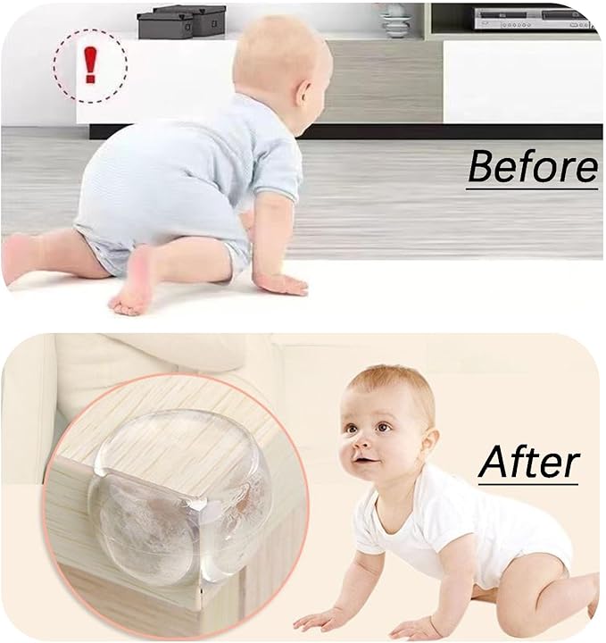 20Pcs - Edge Corner Protector Baby Proofing - 3M Adhesive Pre-Taped - Furniture Corner Bumper Guards(10 L Shape,10 Round Shape)