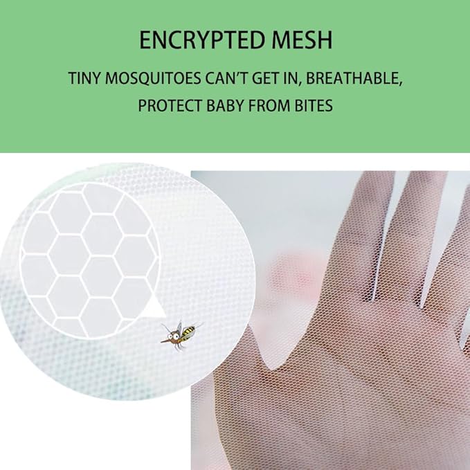 Mosquito Nets for Baby Cribs, Portable Folding Mosquito Net for Stroller, 0-3 Years Kids Travel & Sleep Mosquito Mesh Cover(Blue, 50”x26”x28”)
