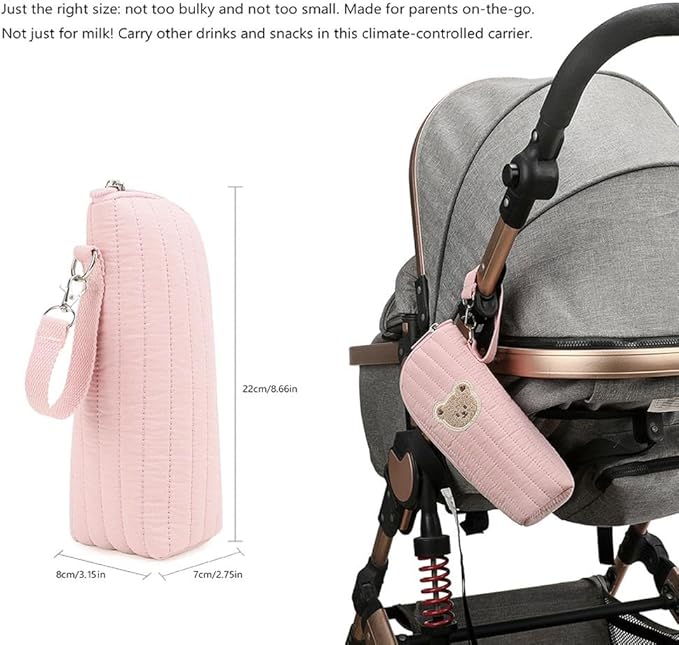 Insulated Baby Bottle Bag,Baby Bottle Carrier, Babyy Bottlle Cooler Bag,Portable Tote For Breast Milk Storage Preservation Transport Daycare Travel Portable Daycare Bottlle Bags