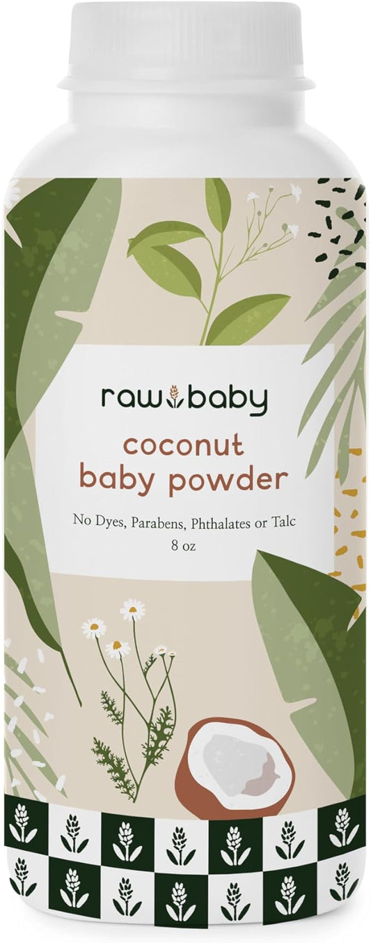 Raw Baby Baby Powder - Natural - Coconut - 8 Ounce