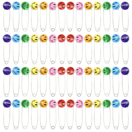 30 Pieces Safety Pins Diaper Pin 2.1 Inch Stainless Steel Nappy Pins Plastic Head Baby Safety Pins Colour Safe Locking Closures for Cloth Diapers (XL/Color)