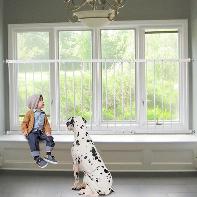 Fairy Baby Child Window Guards for Children Safety Window Gate Security Bars White,Fit 36.6-61.8 Inches Wide (2 Panels)