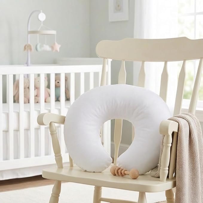 Nursing Pillow, Breastfeeding Pillows with Removable Cover for Mom with Breathable Filling, Ergonomic Baby Feeding Essentials for Bottle and Breastfeeding (Naked Pillow-New)