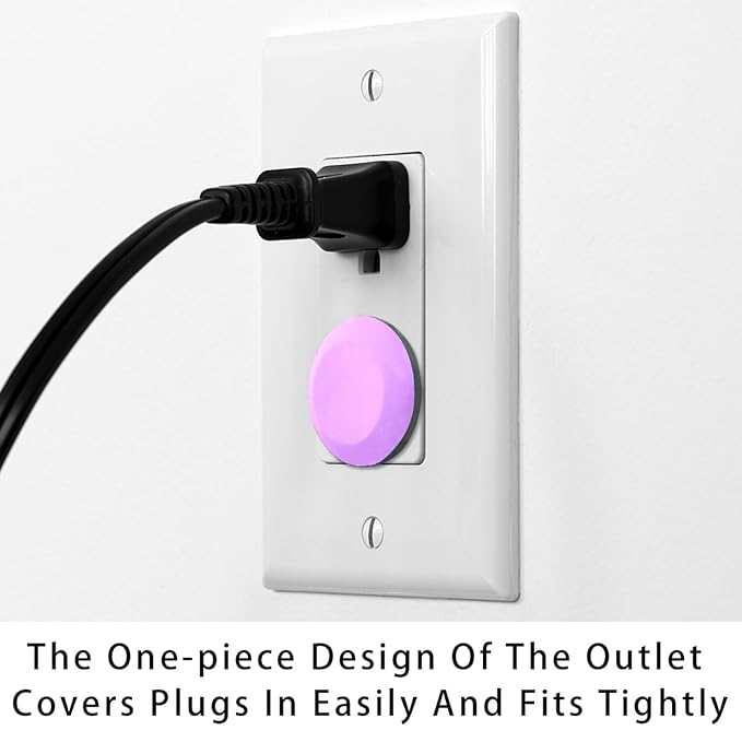 Pure Light Purple Violet Color Pattern Outlet Covers Baby Proofing - Plug Covers for Electrical Outlets, Child Proof Socket Covers, Baby Safety Products for Home, Office