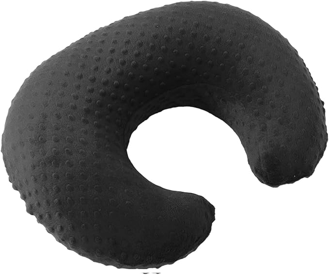 Nursing Pillow and Positioner with Cover for Breastfeeding and Bottle Feeding, Propping Baby, Tummy Time, Baby Sitting Support, Awake-Time Support (Black, 22" x 17.7" x 5.9")