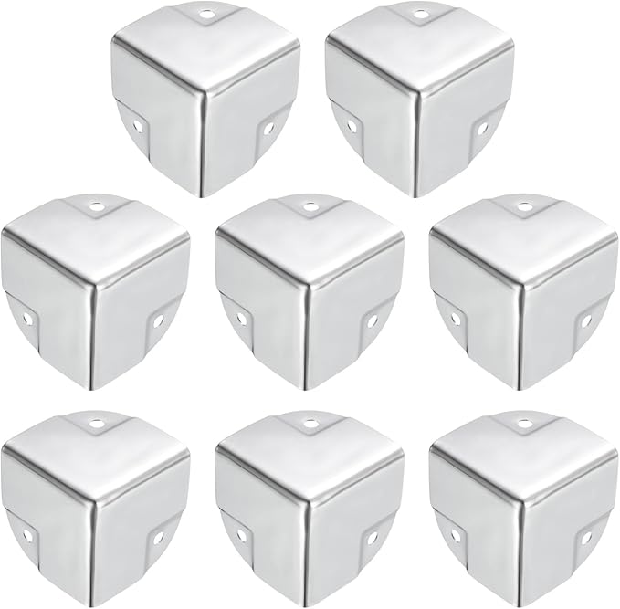 uxcell Metal Box Corner Protectors Box Edge Guard Protector 40 x 40 x 40mm Silver Tone 16pcs for Table Corners and Desk Corners