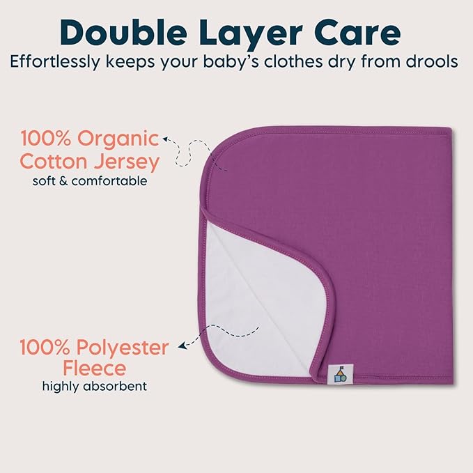 Toppy Organic Cotton Burp Cloths | Soft and Absorbent | Baby Infant Boys and Girls | Large - 21" x 10"