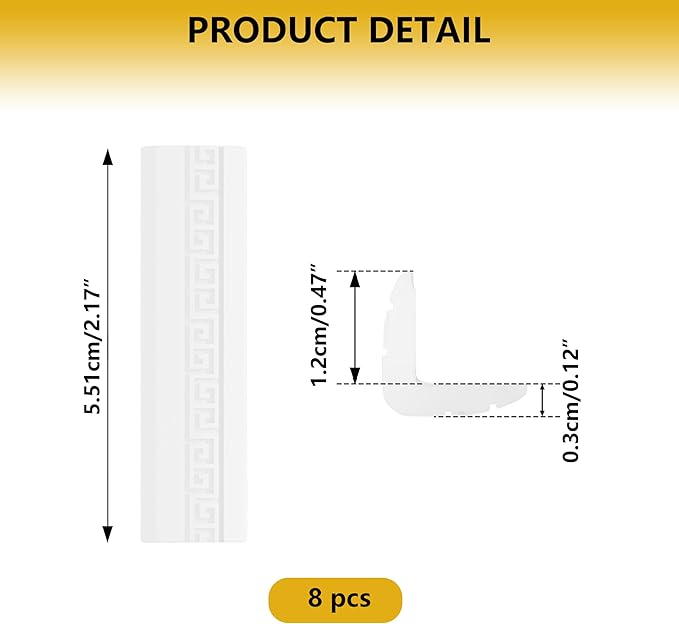 8PCS Baseboard Corner Protectors - Self Adhesive Silicone Safety Corner Protectors, Baby Proofing Edge Guard Cushion for Furniture Wall Base & Edges - Popular Home Childproofing Accessory