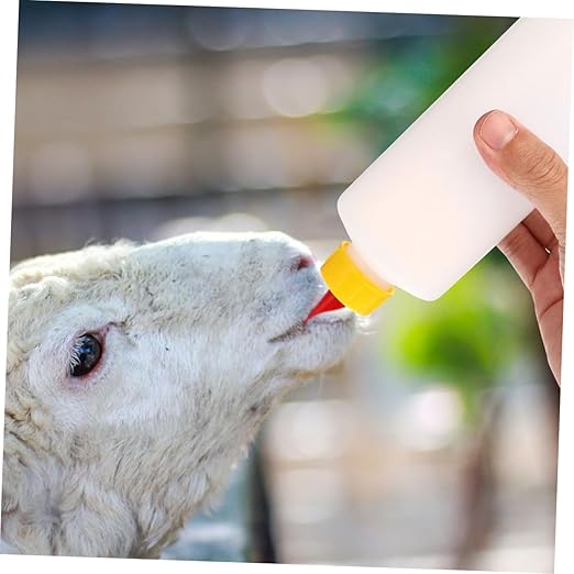 Levemolo 2sets Goat Milk Bottle Animal Feeding Bottle Material for Newborn Lambs