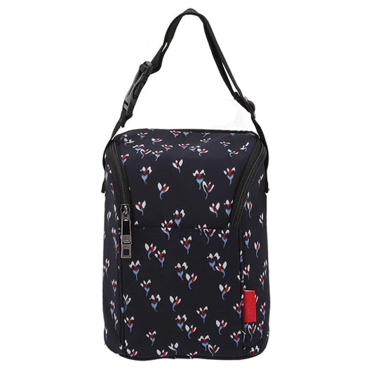 Garosa Breast Milk Storage Bags Insulated Cooler Bag for Nursing Mom Large Capacity Bottle Storage Thermal Tote Pouch Stylish Floral Black Lunch Keeper Portable Milk Cooler