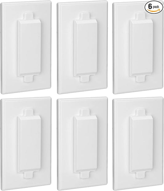 Bates- Magnetic Light Switch Guard, 6 Pack, White, Light Switch Cover Child Proof