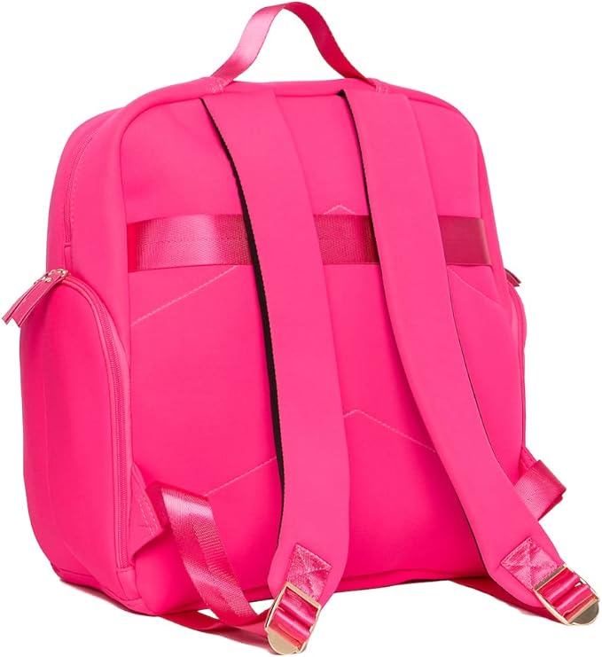 Fiona Breast Pump Backpack – Machine Washable Neoprene Pump Bag with Insulated Milk Storage, Laptop Pocket & Adjustable Straps – Stylish Breastfeeding Backpack for Work & Travel (Hot Pink)