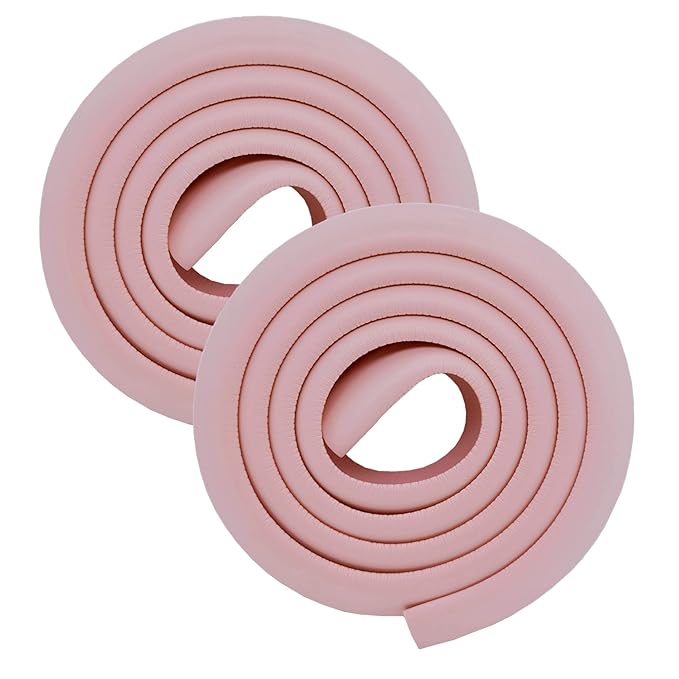 M2cbridge L Shape Extra Thick Furniture Table Edge Protectors Foam (Pink(6.5ft x 2))