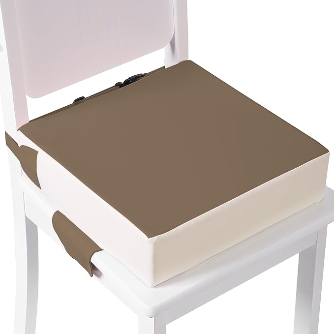 Booster Seat for Kitchen Chair, Toddler Booster Seats for Dining Table with Adjustable Straps Portable for Travel Camping Eating, Booster Cushion for Table for Baby Child Infant Kid Boy Girl