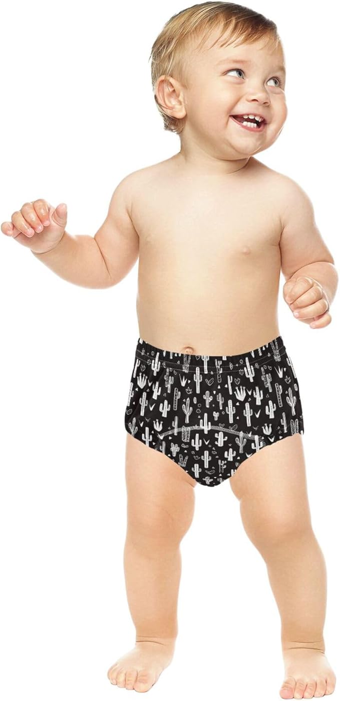 Baby Boys Training Potty Underwear Soft Cotton Sleep Boxer Briefs Underwear for Toddler Girls 2T Cactus Pattern Simple Shapes
