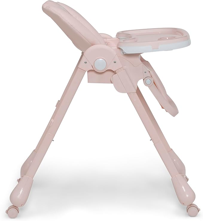Little Folks by Delta Children 2-in-1 SlimFold High Chair for Babies and Toddlers, Pink