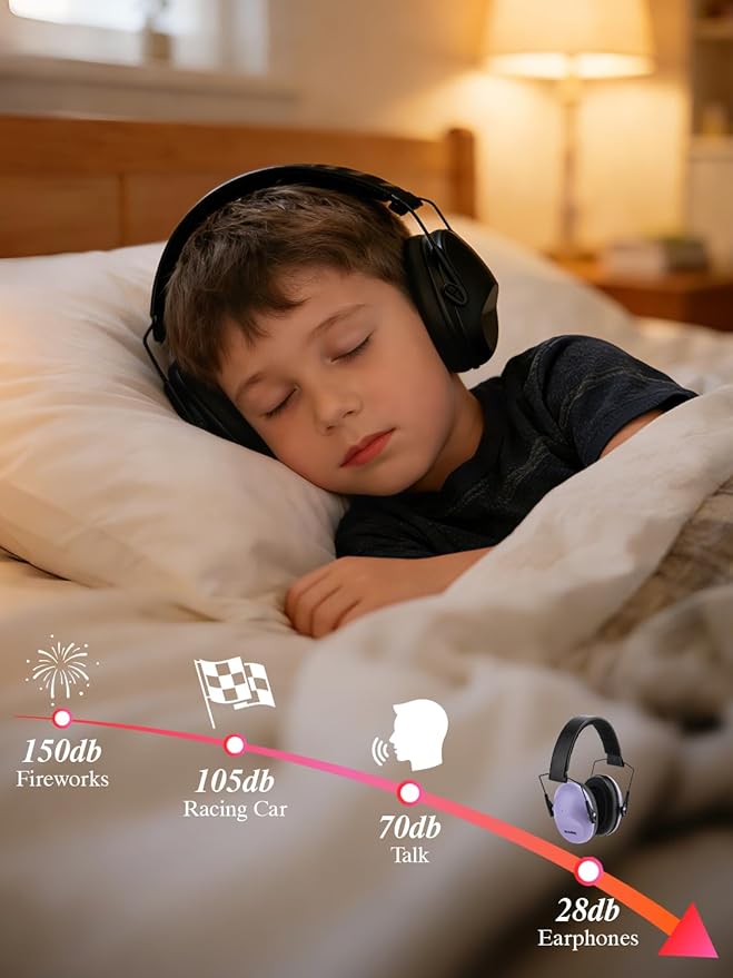 Noise Canceling Headphones for Kids 2PACK, 25-31NR Noise Reduction Earmuffs for Fireworks, Autism