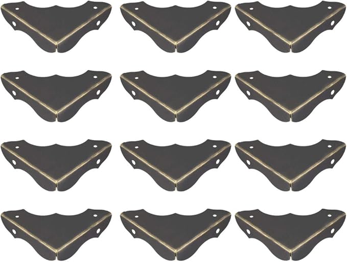 uxcell Metal Desk Corner Protectors Table Edge Cover Guard 40x40x9mm Bronze Tone 12pcs