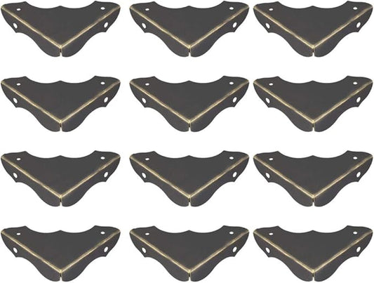 uxcell Metal Desk Corner Protectors Table Edge Cover Guard 40x40x9mm Bronze Tone 12pcs