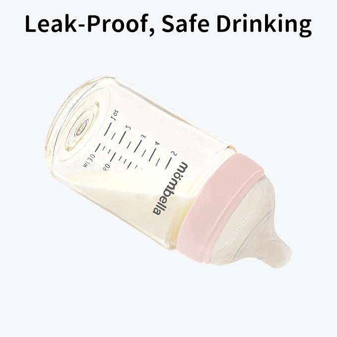 Mombella Classic PPSU Baby Bottles for Newborn 6oz, Anti-Colic Slow Flow Silicone Nipple Milk Bottle, Breast-Like Soft Teat, Durable Feeding Bottle, BPA Free, Pink