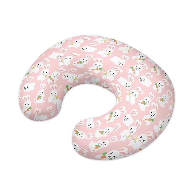 Forchrinse Cute Rabbit Nursing Pillow Cover Stretch Pillow Slipcover for Breastfeeding Mom Soft Nursing Pillow Slipcover for Baby Boys Girls