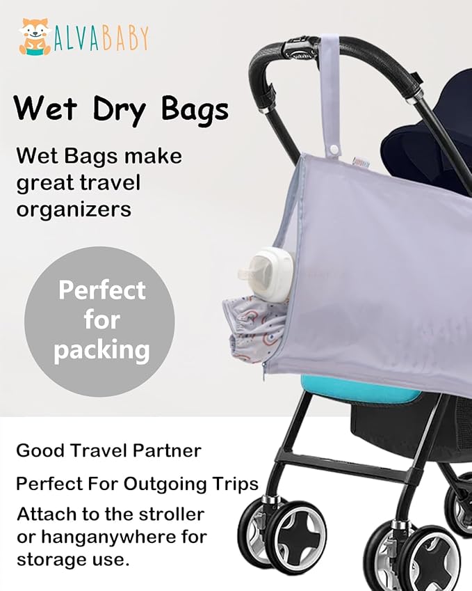 ALVA Waterproof Leakproof Wet Dry Bag 2-Pack | Reusable for Swim, Baby Clothes, Diapers & Travel 2LK02