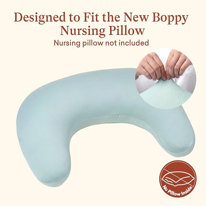 3-Pack Nursing Pillow Cover Compatible with New Boppy Nursing Pillow - Soft Stretchy Microfiber Feeding Pillow Cover, Washable Slipcover for Breastfeeding & Bottle Feeding (Cover Only)