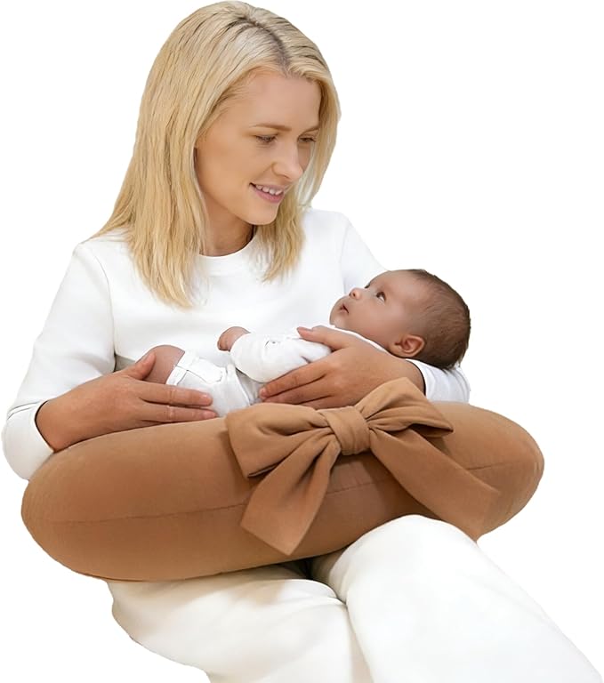 Nursing Pillow, U-Shaped Breastfeeding Support Cushion for Bottle & Breast Feeding (Brown)