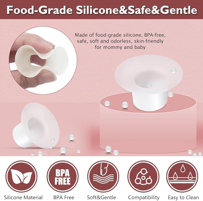 6pc 17/19/21mm Flange Inserts Compatible with Momcozy M9/M6/M5/S12Pro/S9Pro,Medela,Spectra,Elvie,TSRETE, Bellababy,Lansinoh 24mm Breast Pump,Reduce 24mm Nipple Tunnel Down to Correct Size