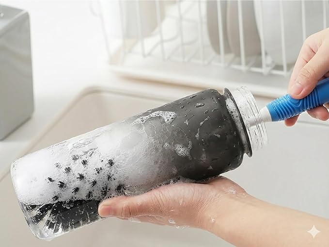 Bottle Brush Cleaner Set—Long Water Bottle Brushes for Tumblers, Cups, Glassware & Baby Bottles, 2 Pack