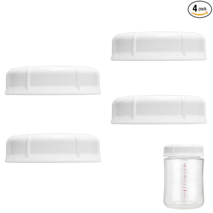 Bottle Caps Compatible with Pigeon Wide Neck Bottles, Baby Bottle Lids Replacement, 4 Count