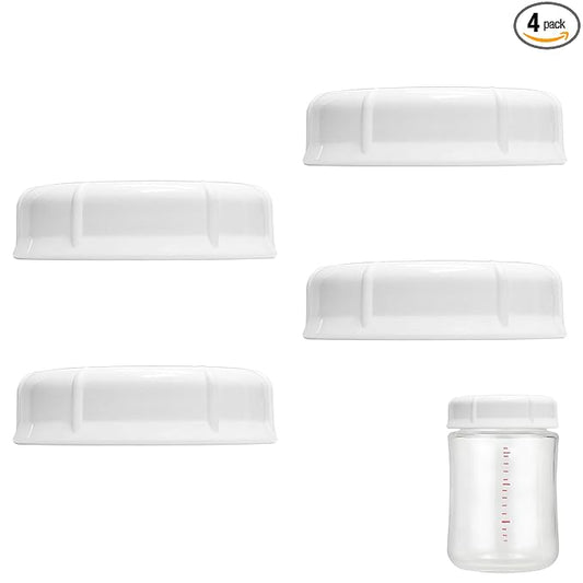Bottle Caps Compatible with Pigeon Wide Neck Bottles, Baby Bottle Lids Replacement, 4 Count