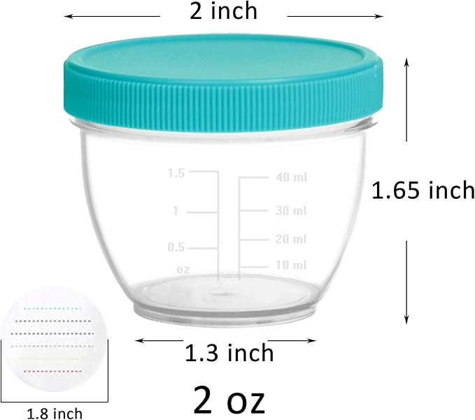 Youngever 36 Pack Baby Food Storage, 2 Ounce Baby Food Containers with Lids and Labels, 9 Assorted Colors
