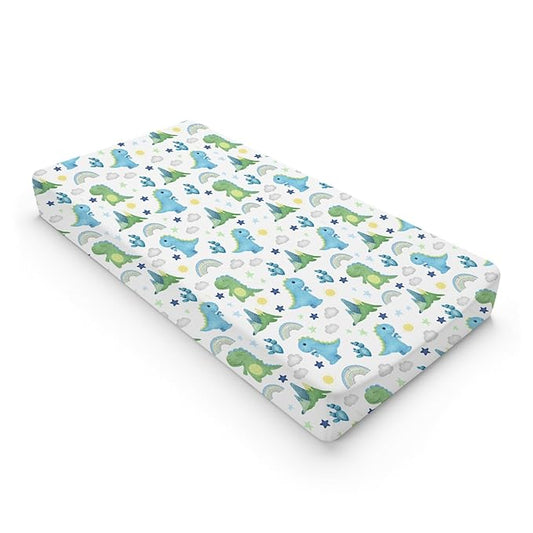 Dinosaur Rainbow Diaper Changing Pad Cover Sheets for Boy Girl 32''x16'' Cartoon Dino Sun Star Cactus Mountain Unisex Fitted Change Table Pad Covers Comfort Soft Breathable Baby Changing Table Mats