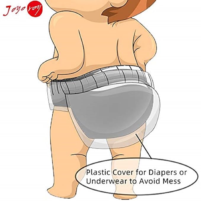 Joyo roy Plastic Underwear for Potty Training Toddler White Diaper Covers for Girls 4Pcs Rubber Underwear for Potty Training for Boys Plastic Rubber Pants for Toddlers Waterproof Swim Diaper Cover 2T