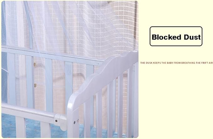 Crib Dome Mosquito Net, Universal 160x450cm Lace Decorative Toddler Bed Crib Canopy Netting for Baby Cribs, Breathable Mesh to Keep Mosquitos Away