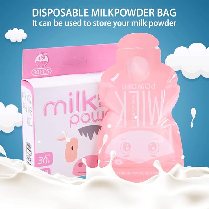 KUIDAMOS 30Pcs Milk Powder Storage Bag Disposable Milk Powder Bags Portable Storage Bag,Safe Antistatic Lightweight Multi Purpose Storage Bag for Beginner(30PCS) 12x4.2x10.5cm