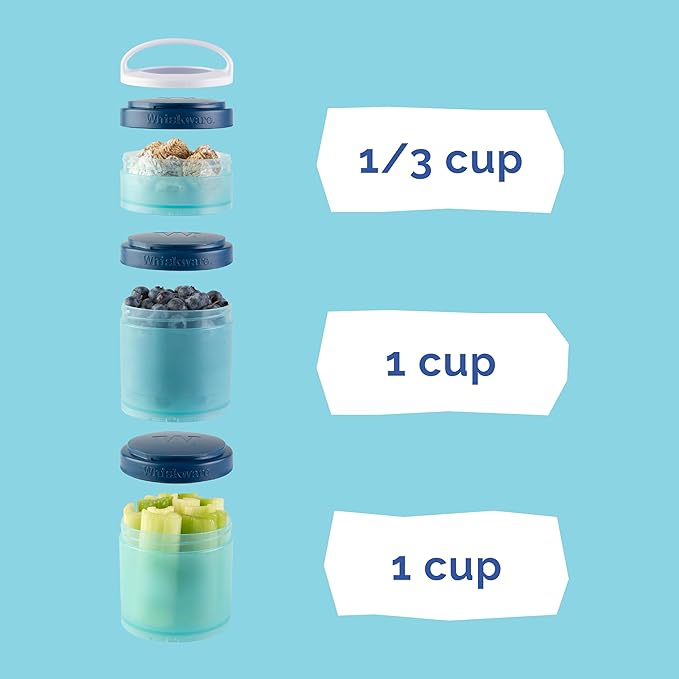 Whiskware Paw Patrol Stackable Snack Containers for Infants, Kids, and Toddlers, Durable Food Storage Containers for Daycare, Car, and Airplane Travel, Dishwasher Safe, Chase (Pack of 12)