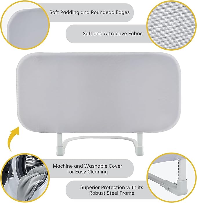 Toddler Bed Rails for Travel - Baby Guard Bed Rail Portable for Crib, Twin, Queen, Full, King Size Beds - Easy to Assemble, Safety Bed Side Rail for Toddlers and Kids （78.74 Inch）