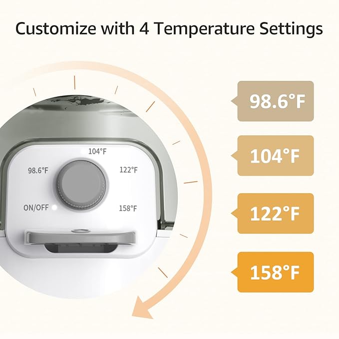 GROWNSY Instant Baby Bottle Warmer, Precise 4 Temperatures Control | Night Light, Midnight Feeding | Warm Water Dispenser for Formula in Seconds | 72H Smart Thermostat, Easy Keep Warm
