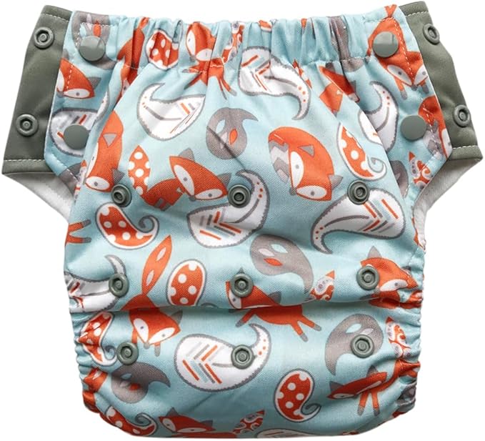 EcoAble Reusable Potty Training Diaper with Insert, Daytime Pull-on Cloth Training Pants for Toddlers and Big Kids (Size 3, Little Fox)