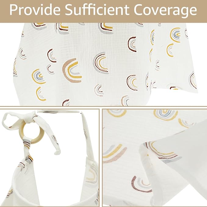 Nursing Cover Breathable Privacy Breastfeeding Cover Soft Comfortable Cotton Breastfeeding Cover Lightweight Portable Nursing Cover Multipurpose Nursing Apron for Mom 100x65cm ZHAZHAMO