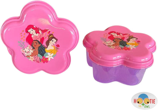 Princess Ariel, Moana, and Belle Reusable Snack Box Compact Food Storage Container - BPA Free - Great for Kids Lunches and Snacks