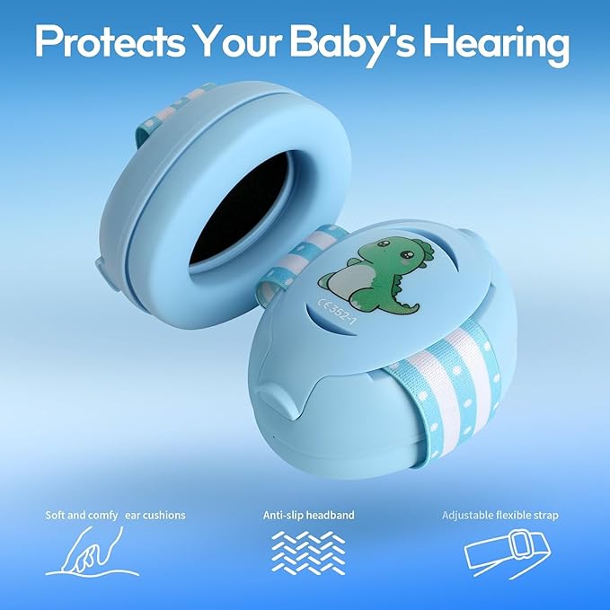Floriogra Baby Headphones for Noise, Baby Ear Protection for Babies and Toddlers 0-36 Months - Adjustable Babies Noise Cancelling Headphones Infant Ear Protection Earmuffs Against Hearing Damage