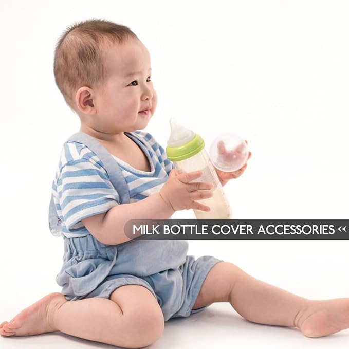 ibasenice Baby Bottle Caps Replacement Set - Leak-Proof Milk Bottle Lids Compatible with Feeding Bottles Dustproof Screw Covers for Travel and Home Use 2.44 Inch Diameter