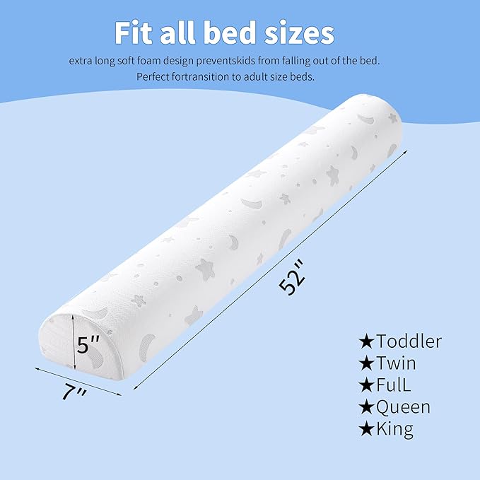 Bed Rail for Toddlers Rail Bumper, 52" Bed Bumpers for Toddlers Premium Bed Bumper for Kids Bed, Anti-Slip Toddler Bed Rails for Toddler Machine Washable Bed Bumper